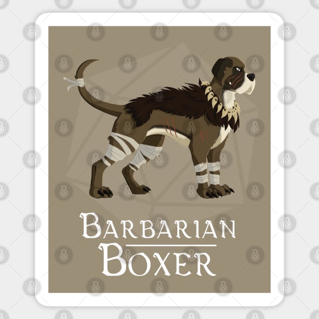 Barbarian Boxer Sticker by Celestirus